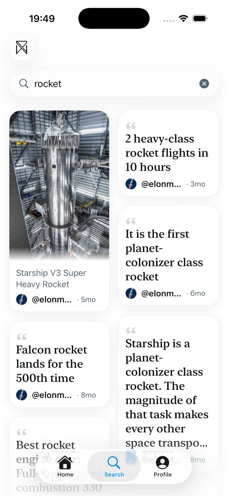 XSaved for iOS — searching saved bookmarks
