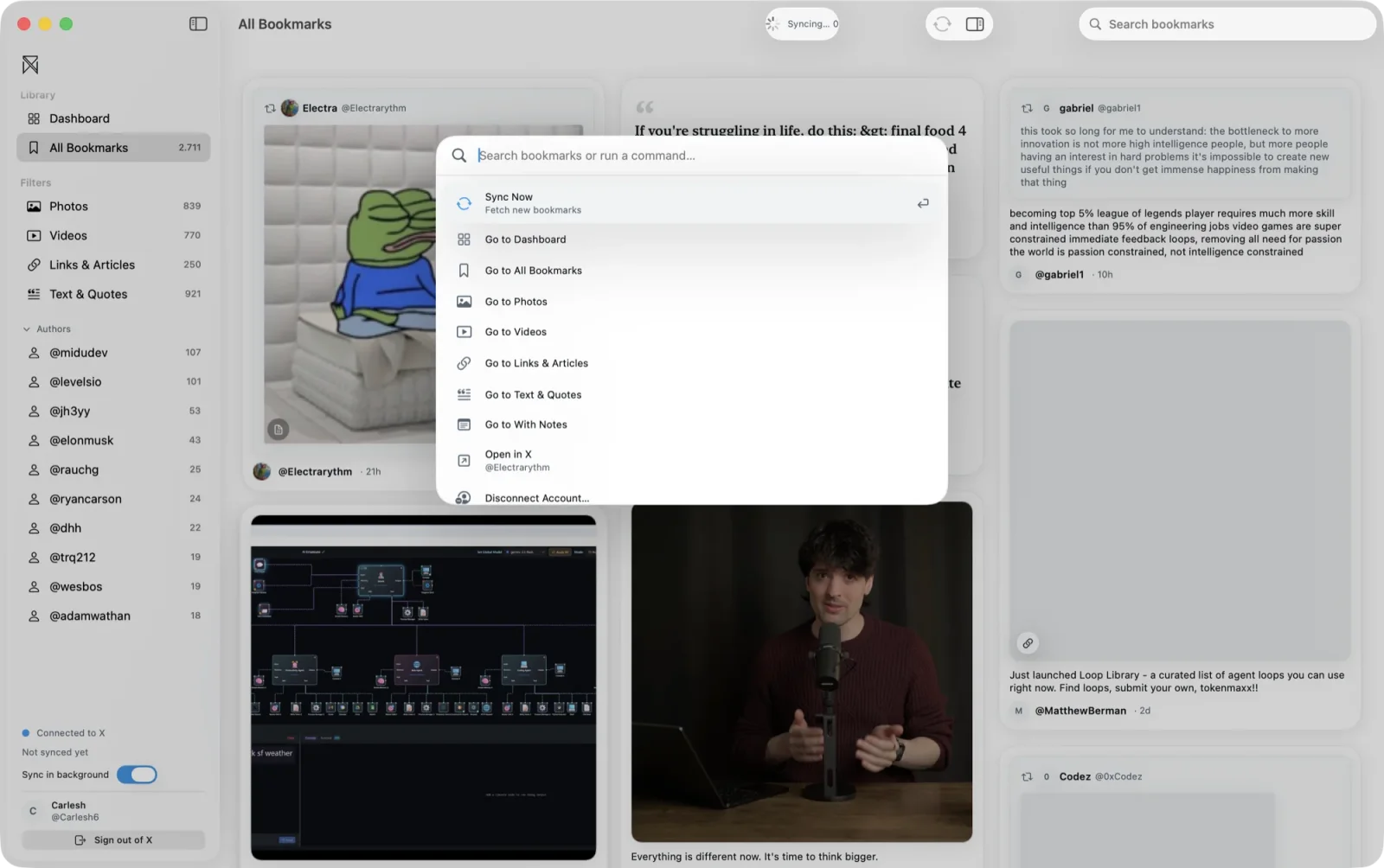 XSaved for Mac — the quick command palette